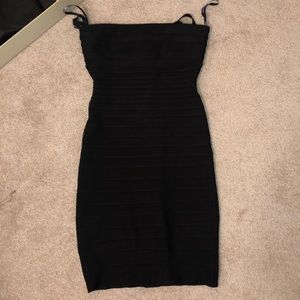 HERVE LEGER black strapless dress
